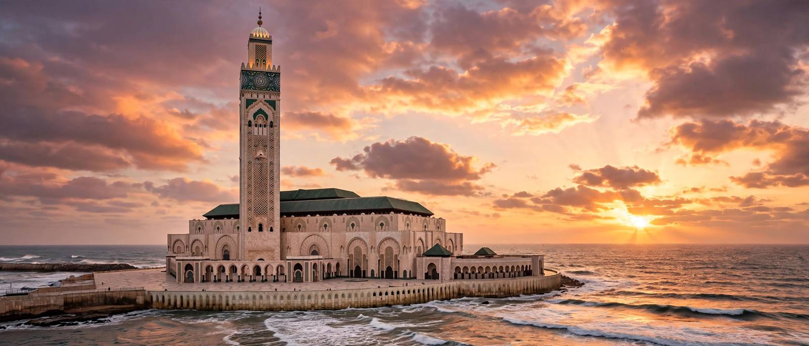 Mosquée Hassan II au bord de l’Atlantique à Casablanca